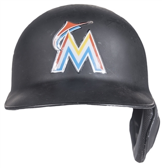 2017 Marcell Ozuna Game Used Miami Marlins Batting Helmet (MLB Authenticated)